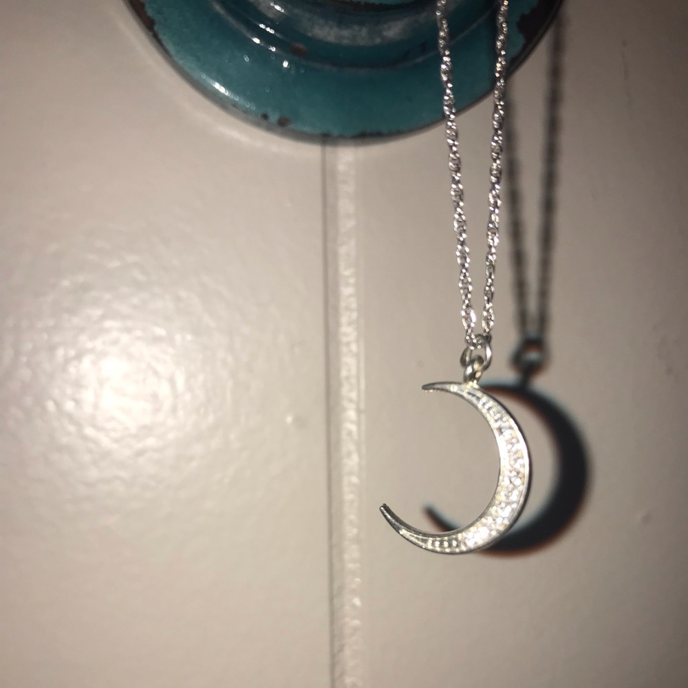 Diamond moon necklace